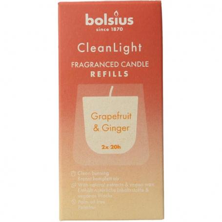 Clean Light navulling 2 pack Grapefruit / Ginger van Bolsius