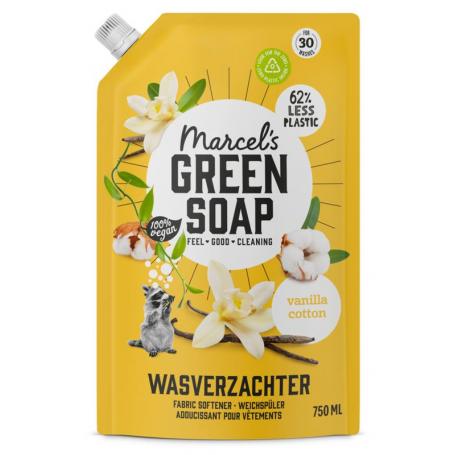 Wasverzachter vanille & katoen navulling van Marcel's GR Soap