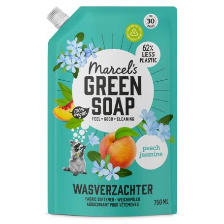 Wasverzachter perzik & jasmijn navulling van Marcel's GR Soap