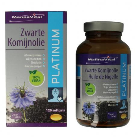 Zwarte komijnolie platinum van Mannavital