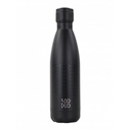 Drinkfles zwart graphite isotherm 500ml van Yoko