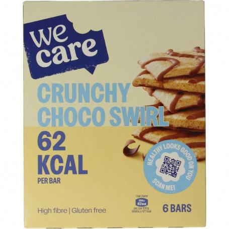 Lower kcal/carb bars crunchy choco swirl van Wecare