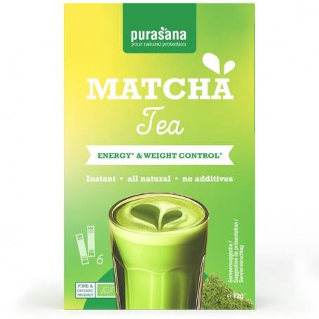 Instant matcha groene thee bio van Purasana