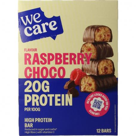 High protein bars raspberry choco van Wecare