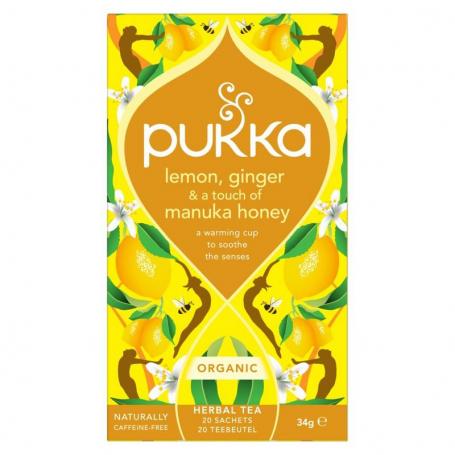 Lemon ginger touch of Manuka honey bio van Pukka