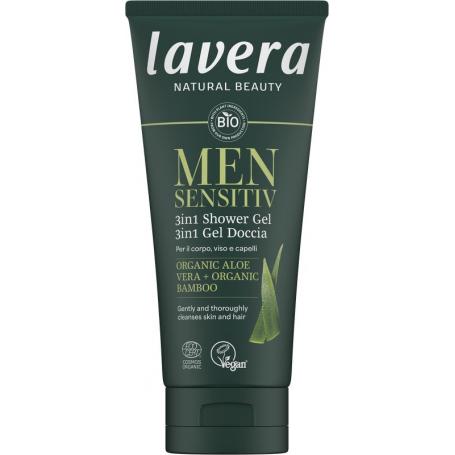 Men sensitiv 3-in-1 showergel bio van Lavera