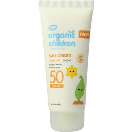 Green People Organic children sun cream lavender SPF50 (100 ml) van Green People