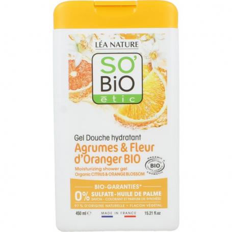Showergel citroen orange blossom van So Bio Etic