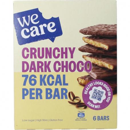Lower kcal/carb bars crunchy dark choco van Wecare