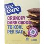 Lower kcal/carb bars crunchy dark choco van Wecare