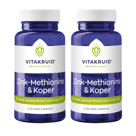 2x Vitakruid Zink methionine koper (90 capsules) van Vitakruid