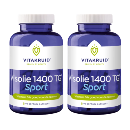 2x Vitakruid Visolie 1400 TG sport (90 softgels) van Vitakruid