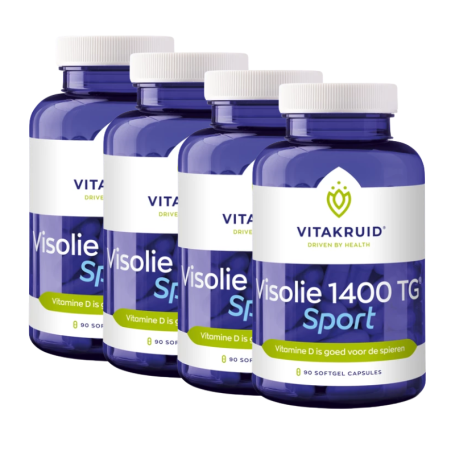 4x Vitakruid Visolie 1400 TG sport (90 softgels) van Vitakruid