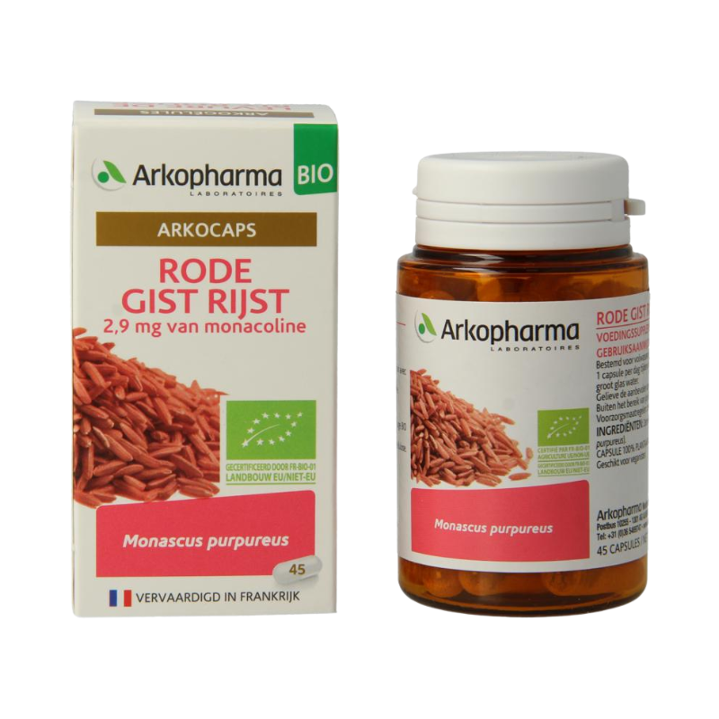 Bio Rode Gist Rijst Arkocaps Rode gist rijst bio (45 capsules) | Natuurlijkbesteld.nl