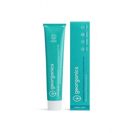 Toothpaste fluor fresh mint tube van Georganics