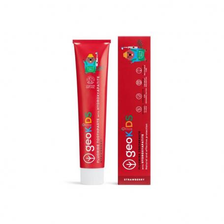 Toothpaste fluor kids strawberry tube van Georganics