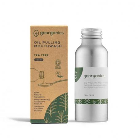 Mouthwash oilpulling tea tree van Georganics