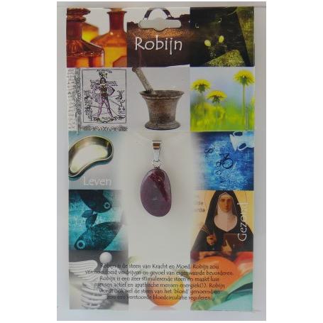 Hanger gezondheidssteen robijn van Steengoed