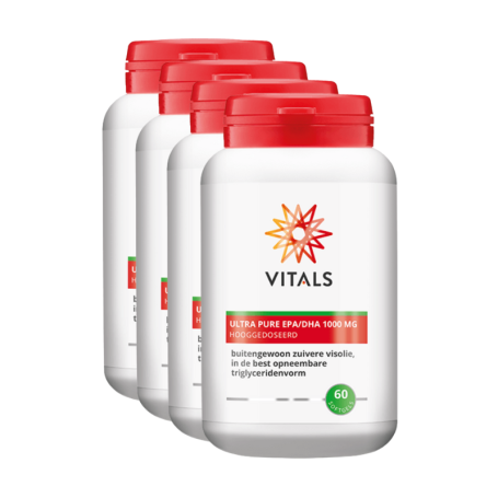 4x Vitals Ultra pure EPA/DHA 1000mg (60 softgels) van Vitals