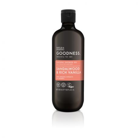 Goodness men showergel sandelwood & rich vanilla van Baylis & Harding