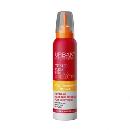 Hibiscus & shea butter curl treatment mousse van Urban Care