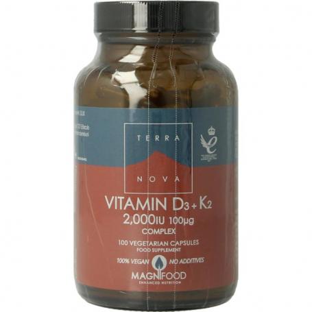 Vitamine D3 2000IU met K2 100mcg complex van Terranova