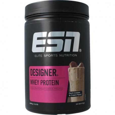 Designer whey protein dark cookies & cream van ESN