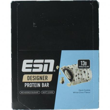Dark cookie white chocolate bar 45g van ESN