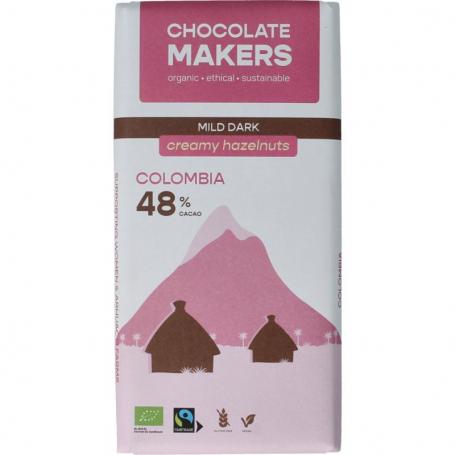 Colombia dark hazelnut creme 48% bio van Chocolatemakers