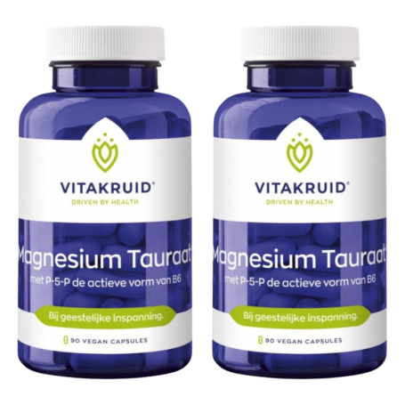 2x Vitakruid Magnesium tauraat met P-5-P (90 capsules) van Vitakruid