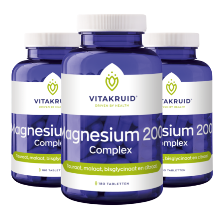 3x Vitakruid Magnesium 200 complex (180 tabletten) van Vitakruid