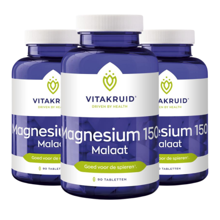3x Vitakruid Magnesium 150 malaat (90 tabletten) van Vitakruid