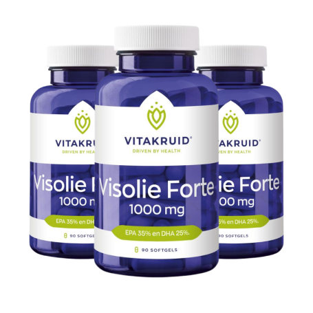 3x Vitakruid Visolie Forte 1000 mg (90 softgels) van Vitakruid