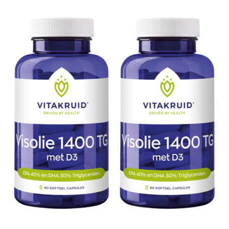 2x Vitakruid Visolie 1400 TG met D3 (60 softgels) van Vitakruid