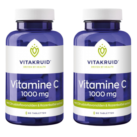 2x Vitakruid Vitamine C 1000 mg (90 tabletten) van Vitakruid