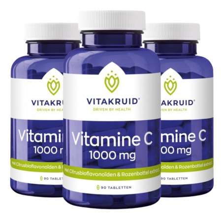3x Vitakruid Vitamine C 1000 mg (90 tabletten) van Vitakruid