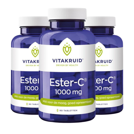 3x Vitakruid Ester C 1000 mg (90 tabletten) van Vitakruid