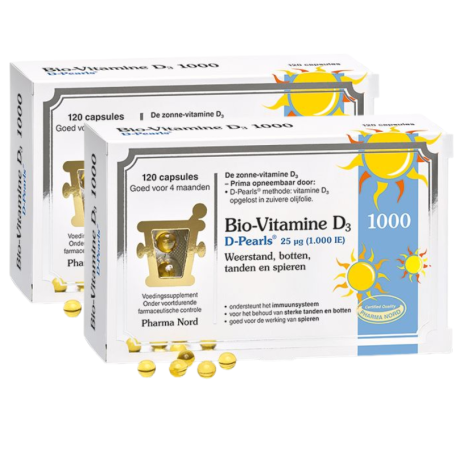 2x Pharma Nord Bio-Vitamine D3 25 mcg (120 capsules) van Pharma Nord