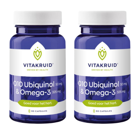 2x Vitakruid Q10 ubiquinol 50mg & omega 3 (60 capsules) van Vitakruid