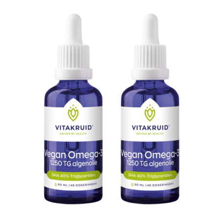 2x Vitakruid Vegan Omega 3 algenolie 1250 TG (50ml) van Vitakruid