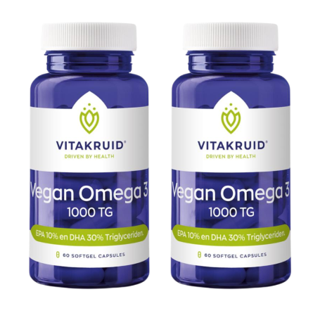 2x Vitakruid Vegan omega 3 1000 TG (60 softgels) van Vitakruid