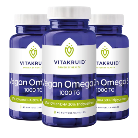 3x Vitakruid Vegan omega 3 1000 TG (60 softgels) van Vitakruid