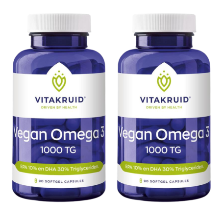 2x Vitakruid Vegan omega 3 1000 TG (90 softgels) van Vitakruid