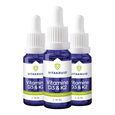 3x Vitakruid Vitamine D3 & K2 druppels (10 ml) van Vitakruid