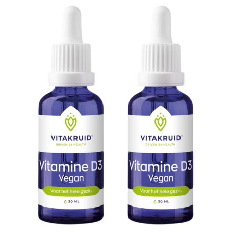 2x Vitakruid Vitamine D3 vegan druppels (30ml) van Vitakruid