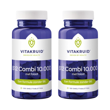 2x Vitakruid B12 Combi 10.000 met folaat (120 smelttabletten) van Vitakruid