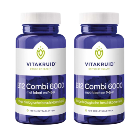 2x Vitakruid B12 Combi 6000, folaat & P-5-P (120 zuigtabletten) van Vitakruid