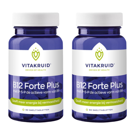 2x Vitakruid B12 Forte plus met P-5-P (60 smelttabletten) van Vitakruid