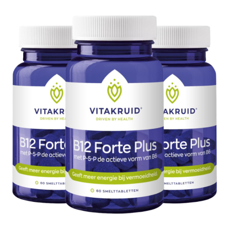3x Vitakruid B12 Forte plus met P-5-P (60 smelttabletten) van Vitakruid
