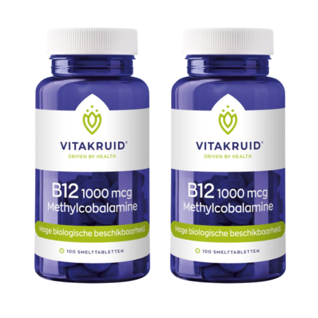 2x Vitakruid B12 1000 mcg methylcobalamine (90 smelttabletten) van Vitakruid